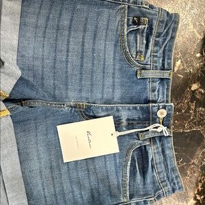 KanCan Women's Cropped Jeans in Blue and Gray